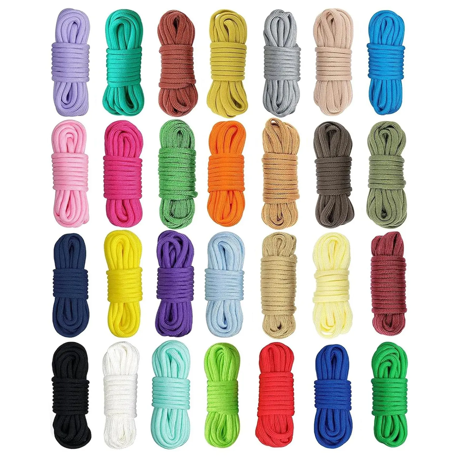 550 Paracord Bracelet Kit - 28 Colors 4mm 10ft Each Ropes with Instruction, Sports & Outdoor Crafting Supplies for Keychains, Dog Collars