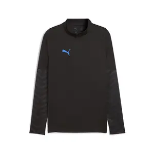 PUMA Mens Individualcup Long Sleeve Quarter Zip Athletic Outerwear Casual - Black
