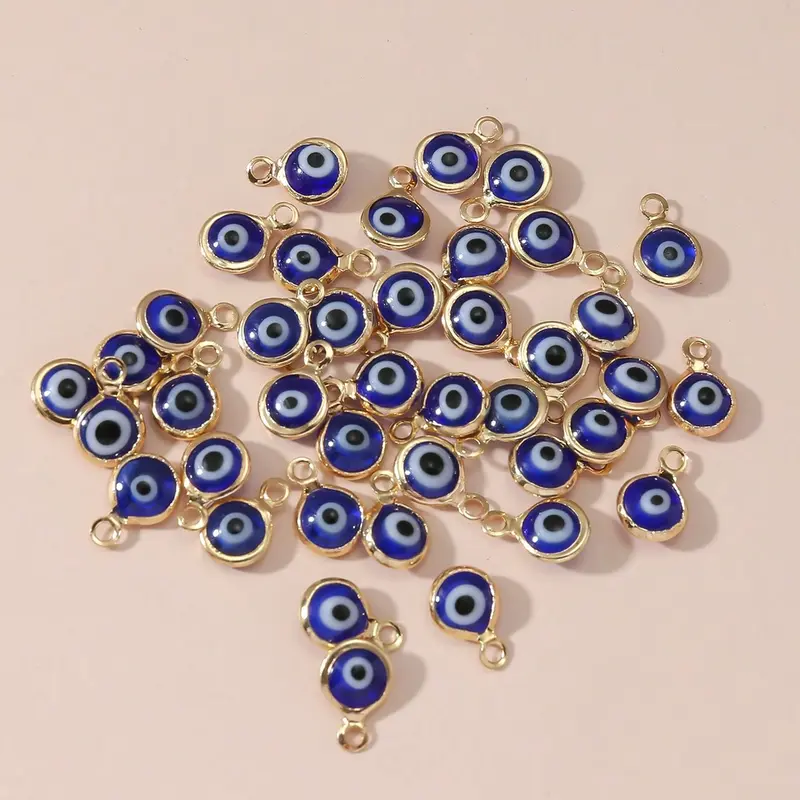 40pcs Devil Eye Pendants DIY Accessories, Perfect for Necklace Bracelet Making, Unique Charms for Crafting Projects, DIY Jewelry Making, DIY Jewelry Decoration