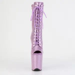 Pleaser Women's Lace-Up Ankle Platform Boot - Lilac Glitter Patent, All-Seasons Women's Shoe (1041GP Alternative Model)