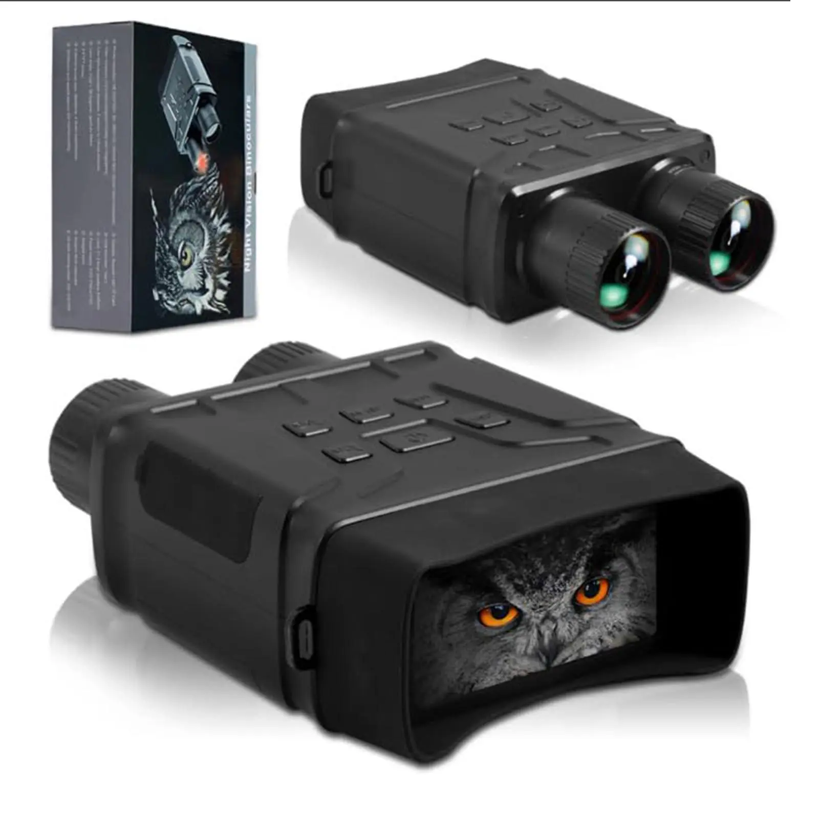 1080P Night Vision Binoculars with Digital Infrared – 2.4'' LCD, 5X Zoom, 7-Level IR, 128GB TF Card Support, Rechargeable 3800mAh Battery – Perfect for Outdoor Exploration, Camping, Travel