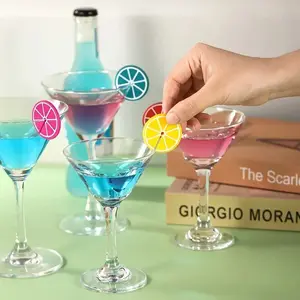 Silicone Wine Glass Identifier, Essential Party Accessory, Lemon Style, Flamingo Style, Umbrella Style, Reusable, Ca Prop 65 Compliant