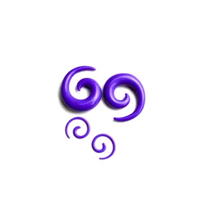 Purple Acrylic Spiral Body Jewelry - Lightweight Earrings with Smooth Finish for Stretched Ears