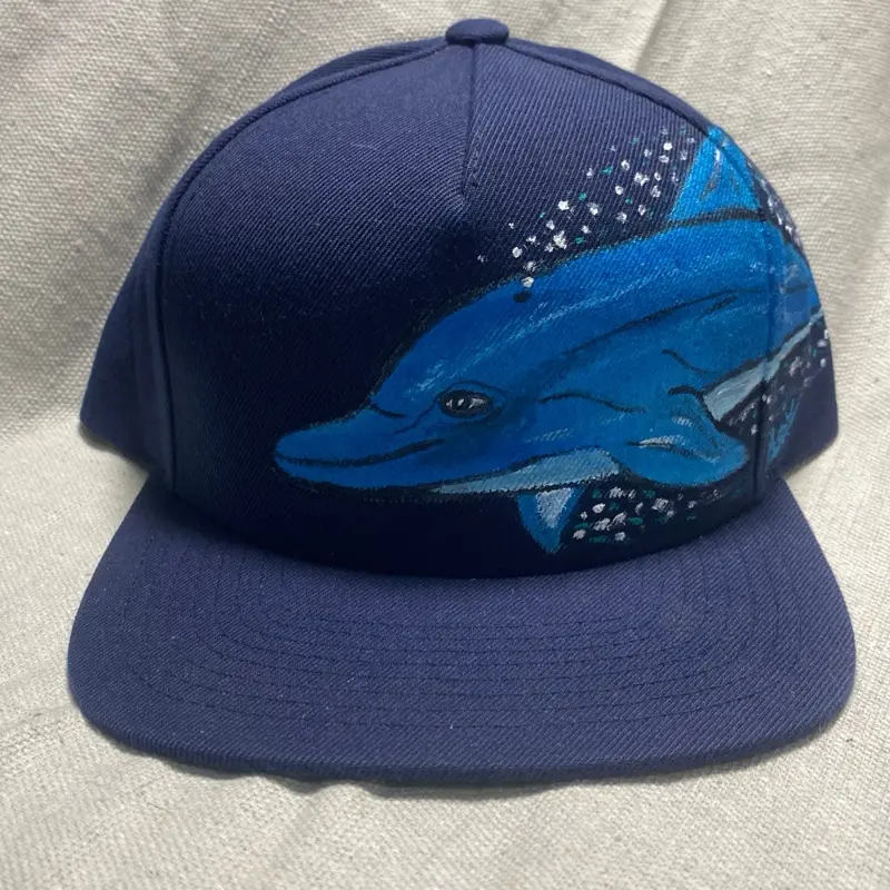 Hand painted Dolphin Themed hat