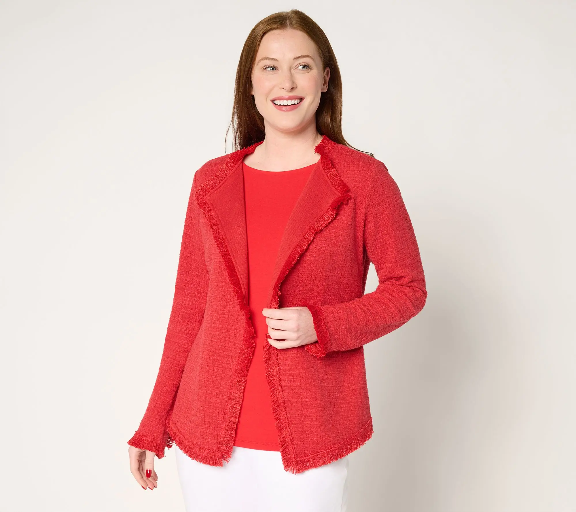 Belle by Kim Gravel Fringe Benefit Tweed Jacket