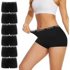 Women's 6 Pack Stretch Cotton Underwear Ladies Sport Boy Short