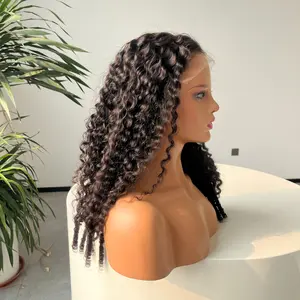 Elva Single Knots Burmease Curly 5x5 HD Lace Closure Glueless Wigs Ready To Go Human Hair Wigs Glueless Wigs Human Hair Melt Skins For Women Wig