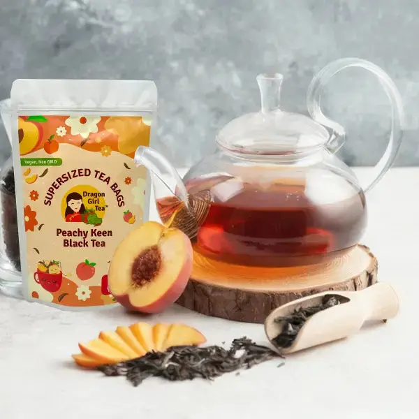 Peachy Keen Black Tea - Compostable Tea Bags