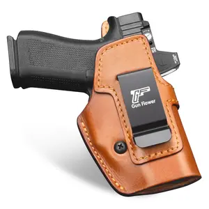 Premium Leather Inside-Waistband Holster for Glock 43, 43X, 43X MOS Fits 1.5"-1.75" Belts, - Right Hand