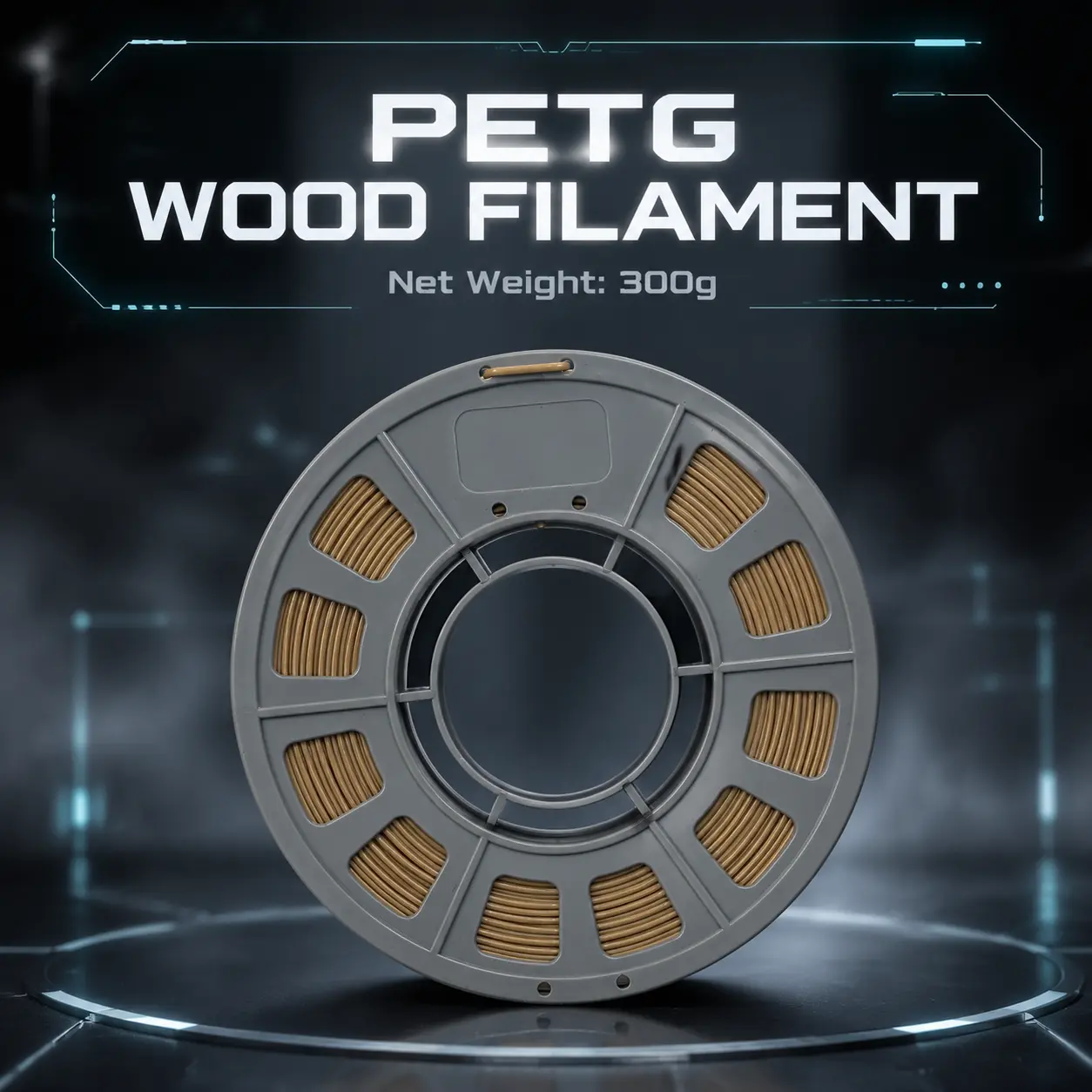 1.75mm Wood PETG 3D Printing Filament, 300g Spool, Tough Woodlike Filament for FDM Printers, Low Warpage, Smooth Feed, Affordable
