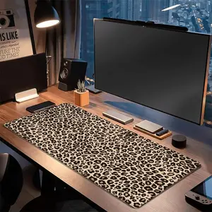 Leopard Print Mouse Pad, Bold Animal-Print Oversized Non-Slip Office & Gaming Desk Mat, Gaming Desk Accessory, Smooth-Surface Trendy Aesthetic Decor for Daily Use, Chic Desk Setup