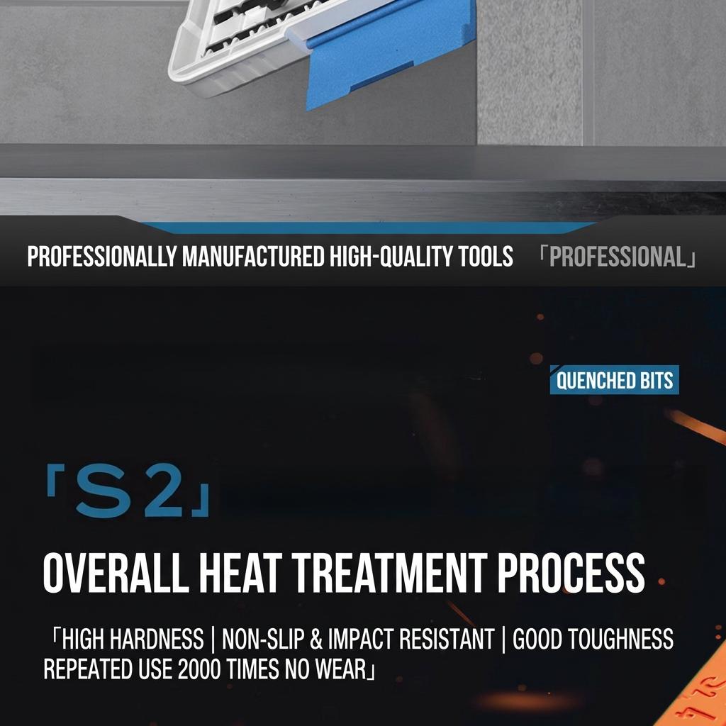 38 PCS S2 Steel Impact Drill Bit Set, High Torque Shock Resistant Screwdriver Bits with Extra Long 95mm Bits for Professional DIY, Home Repair & Automotive