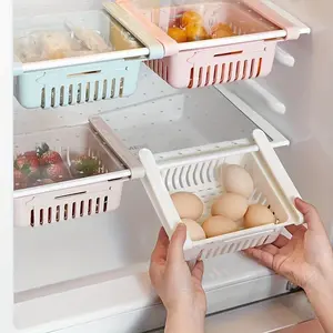 1pc Extendable Fridge Storage Drawer Box - Stackable Fridge Organizer - Kitchen Organizer for Home Storage - Plastic Cabinet Shelves with Chest Shelf - Maximizes Space and Keeps Food Fresh