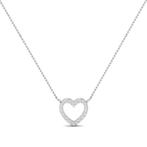 Clementine Heart Shaped Moissanite Accented Necklace