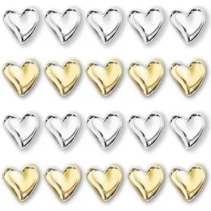 22Pcs Fridge Magnets,Cute Love Heart Decorative Magnets, Refrigerator Magnets for Whiteboard Cabinet Locker,Strong Holding Power,Gold and Silver