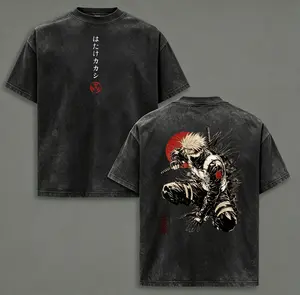 Kakashi Hatake T-Shirt Washed Vintage, Naruto Anime Oversize Streetwear Tee, Sharingan Ninja Graphic Shirt, Unisex Heavyweight Cotton Top, Gift for Anime & Manga Fans Naruto anime merchandise