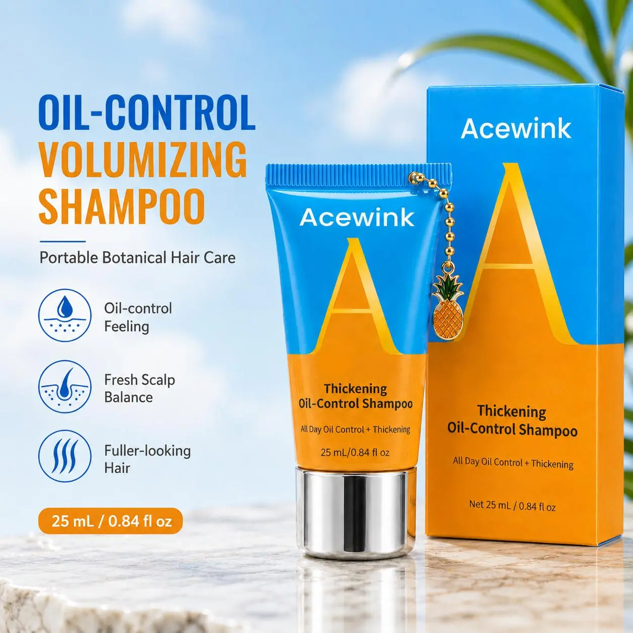 Acewink Oil-Control Volumizing Haircare Shampoo - Lightweight Liquid Shampoo for Normal Scalp, Fresh-Feeling Scalp and Fuller-Looking Hair
