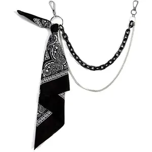 Punk Hip Hop Jean Pants Chain Belt Waist Chains Bandana Acrylic Keychain