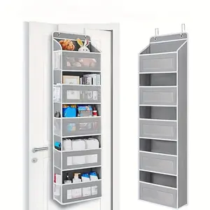 Over The Door Organizer Storage, 5-Tier Hanging Organizer with 5 Large Pockets, Anti-Tilt Design, 44 lb Capacity, Space Saving Storage for Bedroom Pantry Closet, Ideal Room Decor and Practical Gift