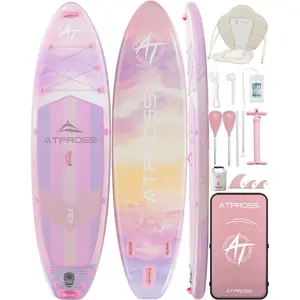 [DealsForYouDays] 11'6"×35" Inflatable Stand Up Paddle Board, 450LBS Capacity, Premium SUP with Kayak Seat for Paddling, Fishing, Yoga & Kayak, Wide Non-Slip Deck, Double-Ended Paddle, Two-Way Pump & Full Accessories