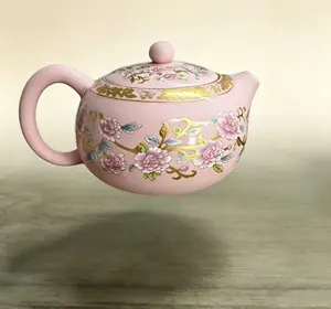 Pink Enamel Yixing Teapot