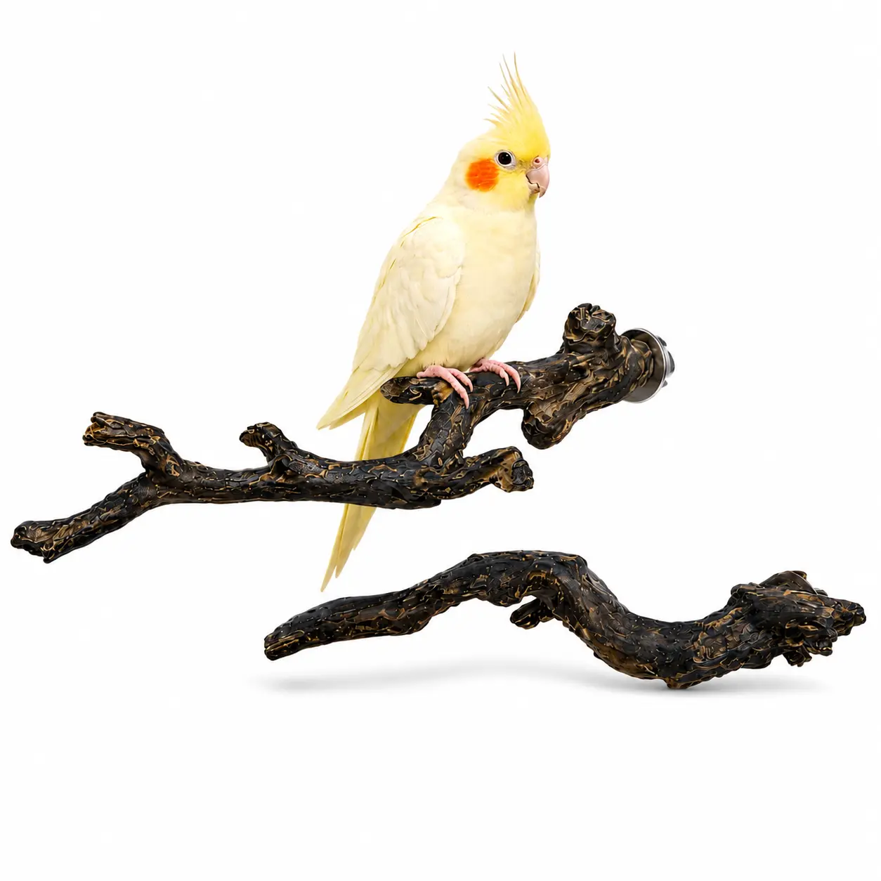 Realistic Natural Wood Texture Bird Perch, Bird Cage Branch Stand for Climbing, Chewing & Resting, Paw Grinding Perch Toy for Budgies, Cockatiels, Lovebirds, Parakeets & Small Birds