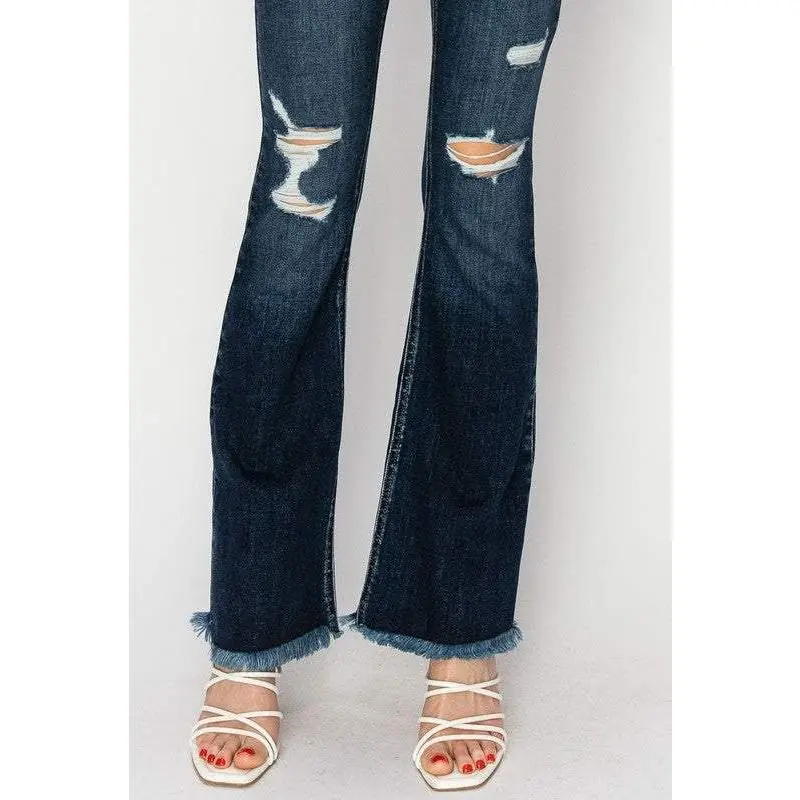 HIGH RISE DISTRESSED WESTERN BOOT JEANS ARTEMIS VINTAGE