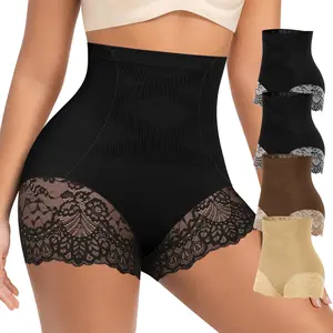 Morelect 4/6/8 Pcs Women's High Waist Panties, Tummy Control & Butt Lifting Seamfree Briefs, Side Lace Trim Everyday Underwear, All Season Comfortable Undies,S-XXXL