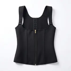 Women Zipper Boned Waist Trainer Corset Vest Tummy Control Body Shaper Waist Cincher Back Support Firm Compression For Daily Wear Workout Postpartum Recovery Comfortable Breathable Hourglass Figure Shaping Garment
