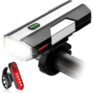 Bike Lights, 6+4 Modes Rechargeable Type-C Bike Light for Night Riding, Anti-Dazzle High Lumen LED Bike Lights Front and Rear, Bicycle Light Set Front and Back for Kids, Road, Cycling, Biking