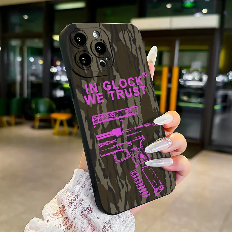 IN Glock We Trust Deep Space Gray Camouflage Mobile Phone Case Suitable for  iPhone11, 12, 13,