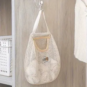 1pc Japanese Canvas Hanging Socks and Underwear Multifunctional Storage Bag, Net Bag, Organizer Storage - Wall-mounted, No Drilling Required Dormitory Storage Bag, Space-saving Solution, Suitable for Various Room Types, Clothes Storage