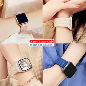 KAYKWONG'S Woven Nylon Single Loop Textile Band, Elastic Sport Wristband, Smart Watch Straps, Smart Watch Accessories for Apple Watch 38mm-49mm, Fits Iwatch Series 10/9/8/7/6/5/4/3/se/ultra