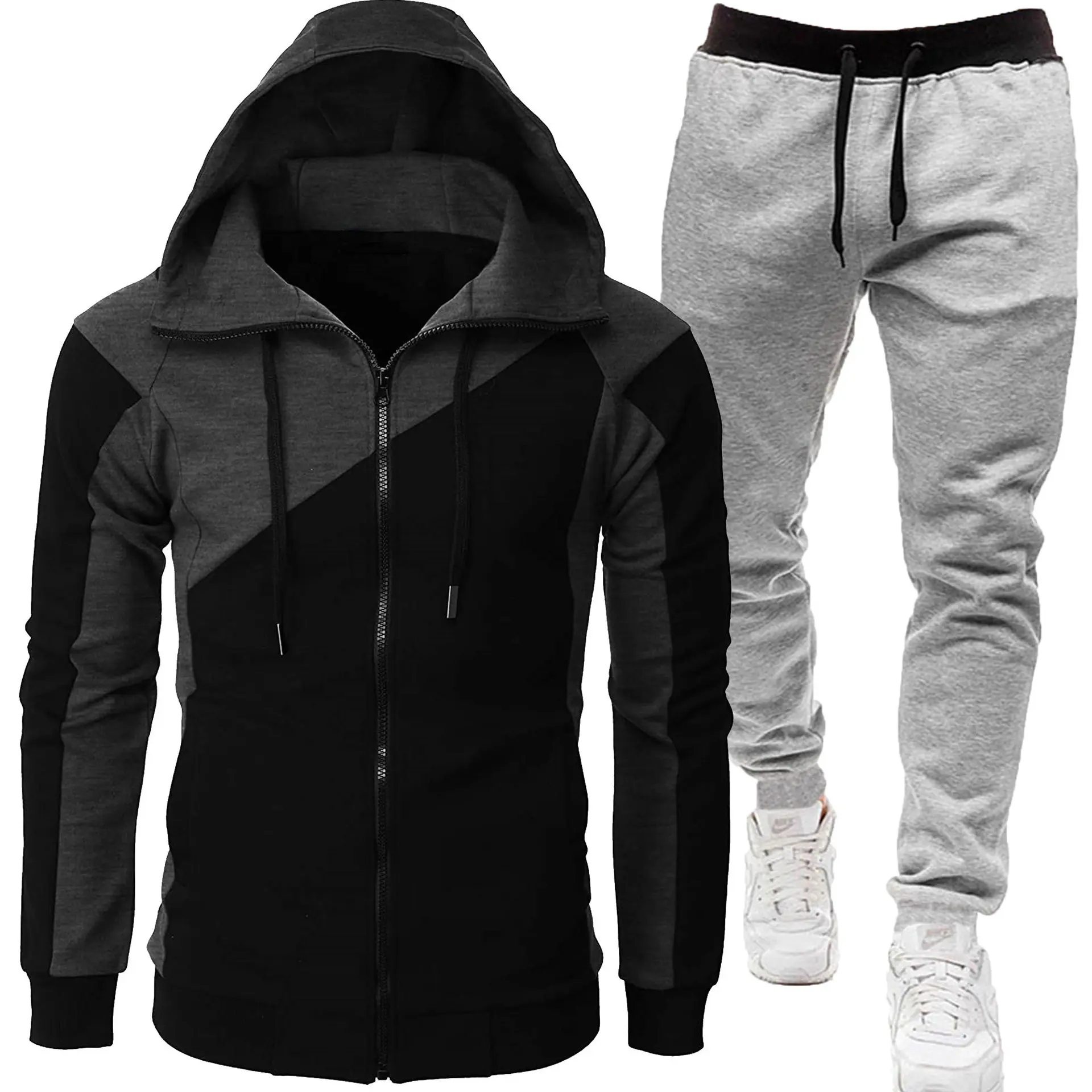 Black+light gray pants