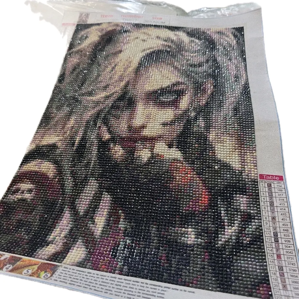 Completed Diamond Painting - Artwork Featuring Detailed Design in Diamond Motifs