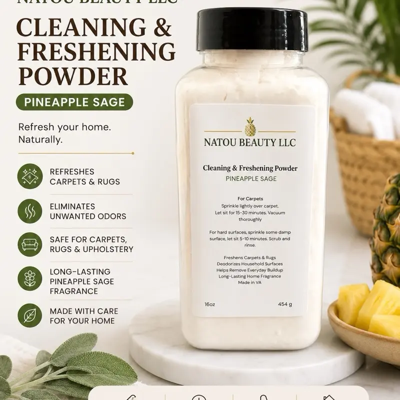 Pineapple Sage Carpet Cleaning & Freshening Powder – Odor Eliminator for Carpets, Rugs & Upholstery, 16 oz