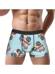 1pcs Hungry Pigeon Gift Underpants Breathbale Panties Men's Underwear Sexy Shorts Boxer Briefs Print Boxershorts