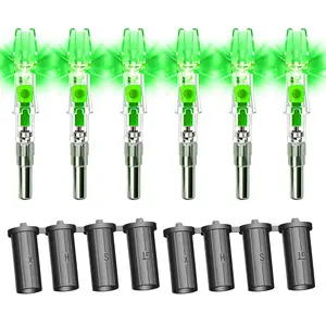 FEEGO 6PCS X Lighted Nocks for Arrows with .204 .233 .244 .246 Inside Diameter with H, S, GT Bushings High-Visibility LED Arrow Nocks, ON/Off Switch Included