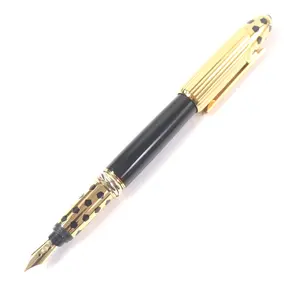 Pre-owned Cartier 18K Yellow Gold (Au750) Small Leather Goods PANTHERE de Au750 Fountain Pen
