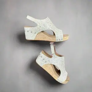 Corky's Carley Beige Glitter Wedge *FINAL SALE