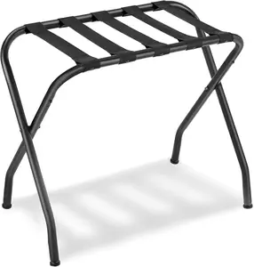 Luggage Rack, Luggage Rack for Guest Room, Suitcase Stand, Steel Frame, Foldable, for Bedroom, Black URLR64B