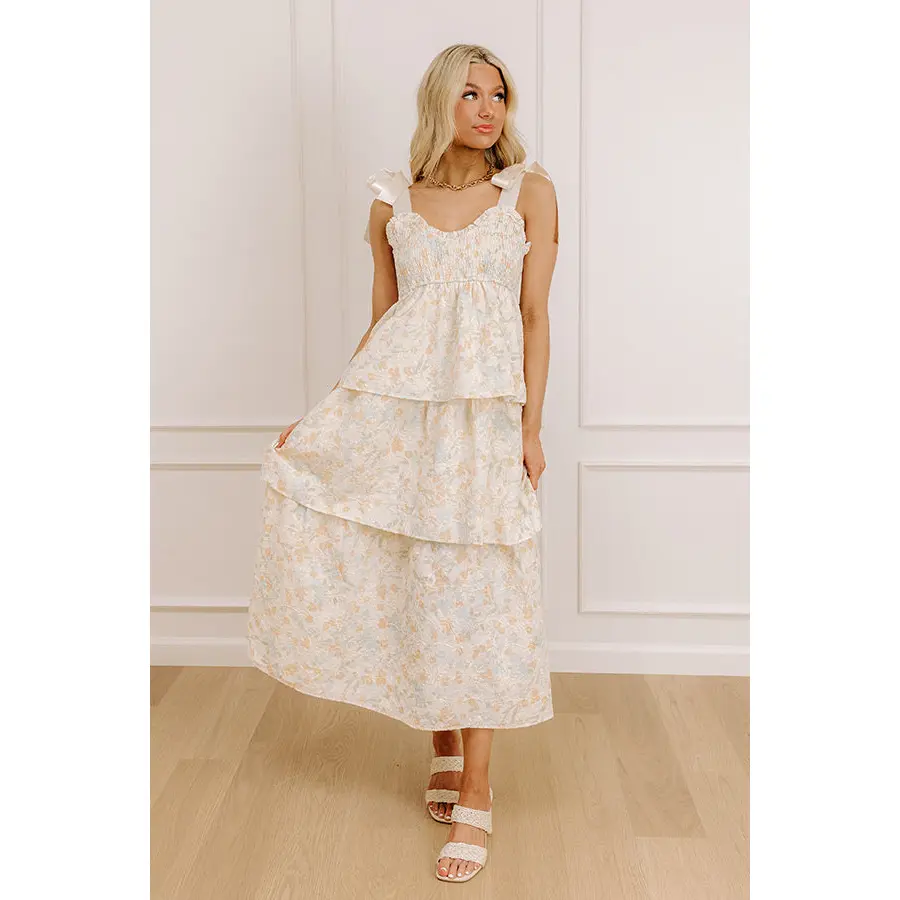 Whimsical Wonders Embroidered Tiered Midi Dress - TikTok Shop Whimsical Wonders Embroidered Tiered Midi Dress - TikTok Shop