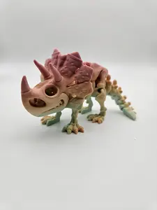 Rainbow Triceratops | 3D Printed Articulating Figurine Great Gift and Desk Figure