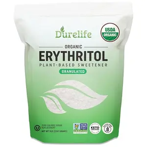Durelife Organic Erythritol Sweetener - Non GMO Verified, Keto Certified, Zero Calorie, Plant-Based Sugar Alternative Flavor, USDA Organic