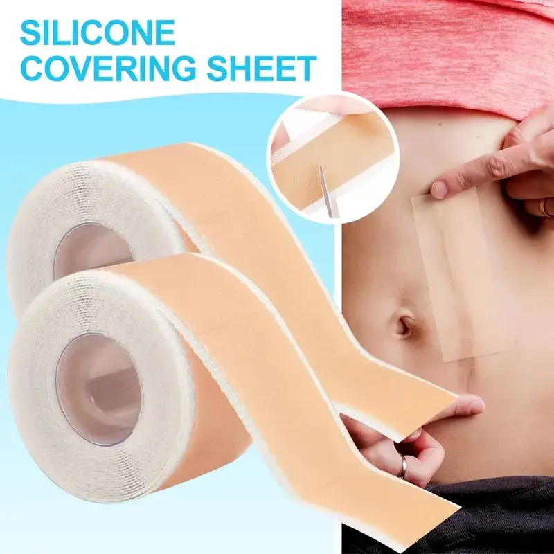 Yitap 2 Rolls Invisible Repair Silicone Patch Tape, Lightweight & Breathable, No Marks, Non-Slip, Universal Body Use, PET Material