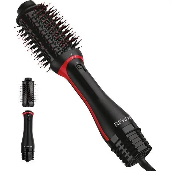 REVLON One-Step Volumizer Plus Hair Dryer and Styler | More Volume, Less Damage, and More Styling Control for Easy and Fast Salon-Style Blowouts, Plus Travel Friendly (Black) | Travel Friendly Blowout Brush for Damp to Dry Hair with Detachable Head