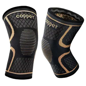 2 Pack Copper for knee Braces - Compression Sleeves for Pain Relief, Support for meniscus Tear, ACL, Arthritis, Running, Knee Band, Protective Gear