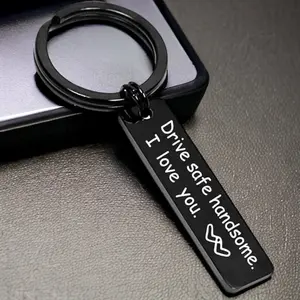 Valentine's Day Gift Drive Safe Handsome I Love You Keychain Keyring Men Boyfriend Husband Small Gifts for Him Jewelry, Special Present For Him