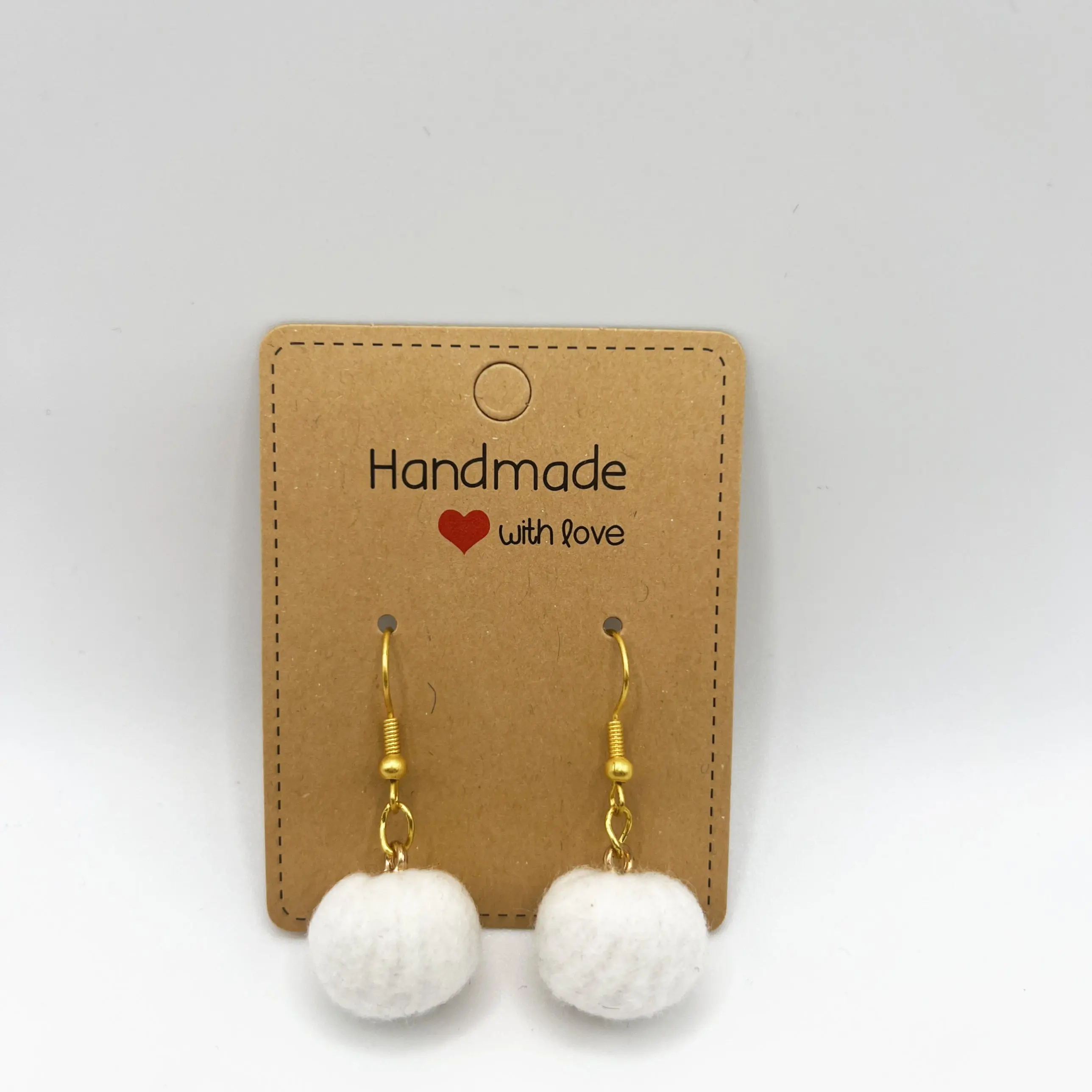 Textured White Pom-Pom Drop Earrings | Lightweight & Stylish | Cozy Chic
