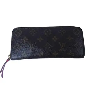 Pre-owned Louis Vuitton Canvas Small Leather Goods Portefeuille Clemence wallet monogram hot pink inside 315